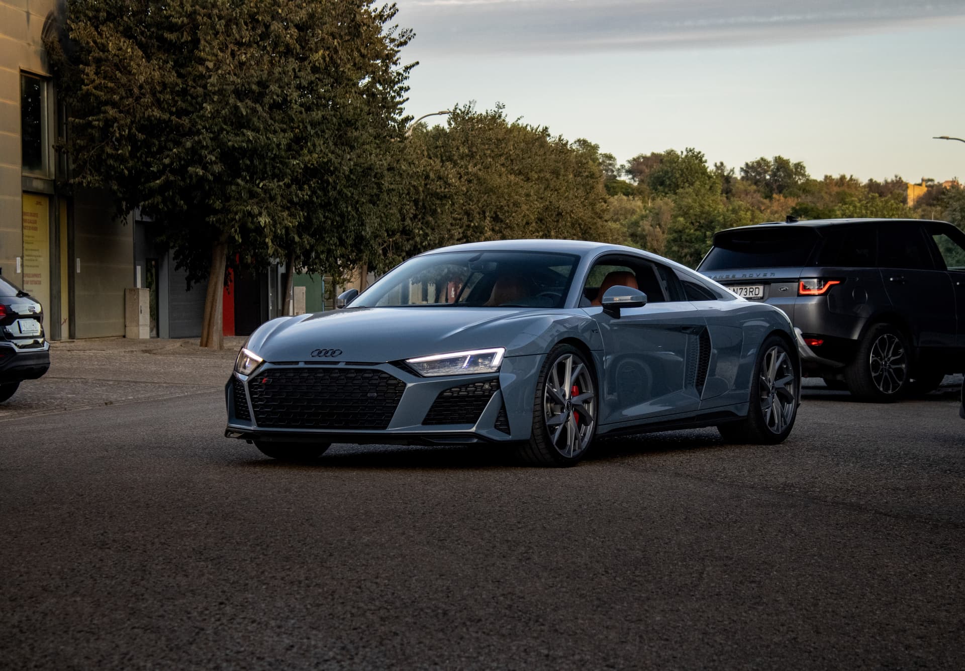 Audi R8 front view - luxury car rental Algarve Lisbon Portugal