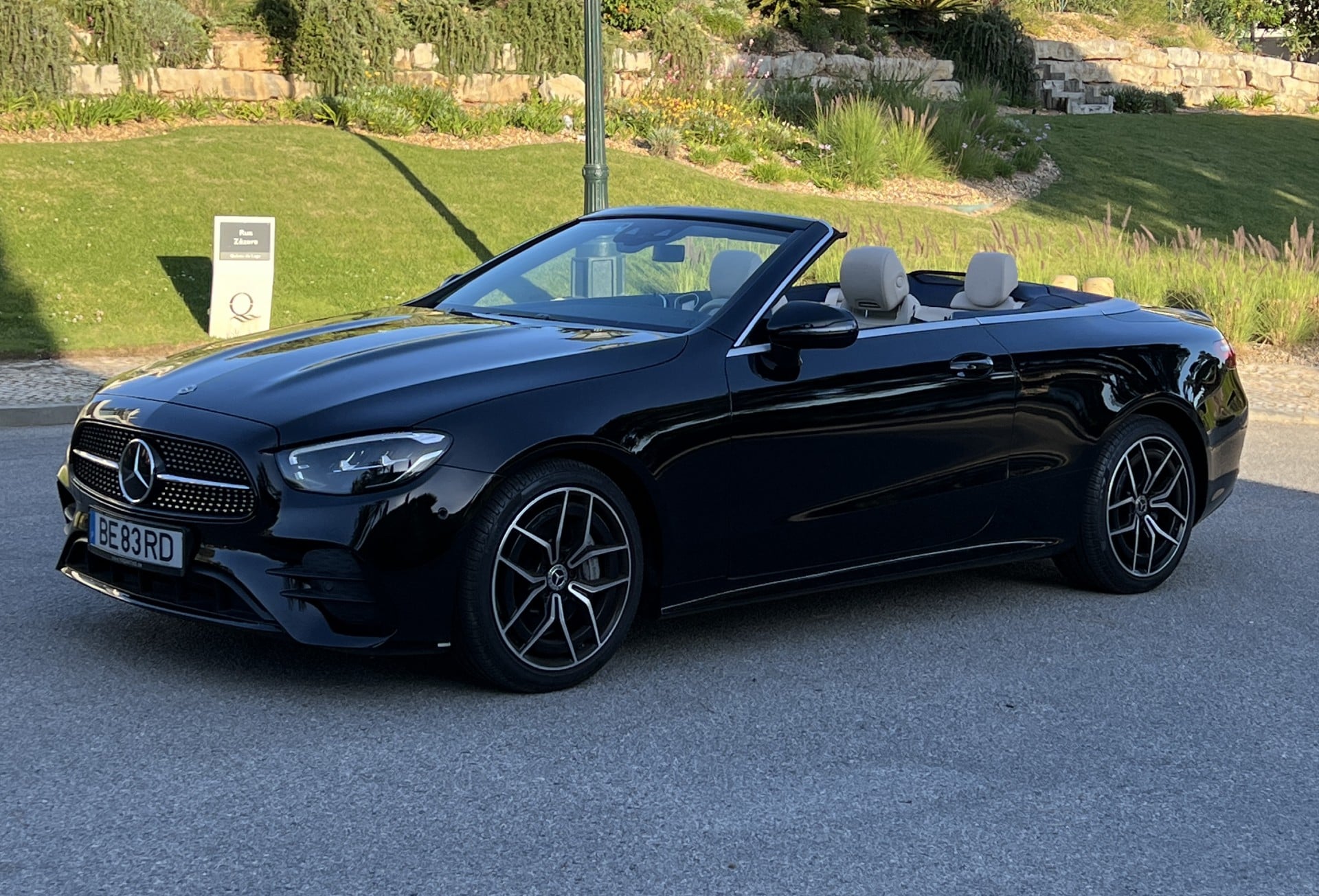 Mercedes E300 Cabrio for rent in Portugal - luxury car rental Algarve Lisbon